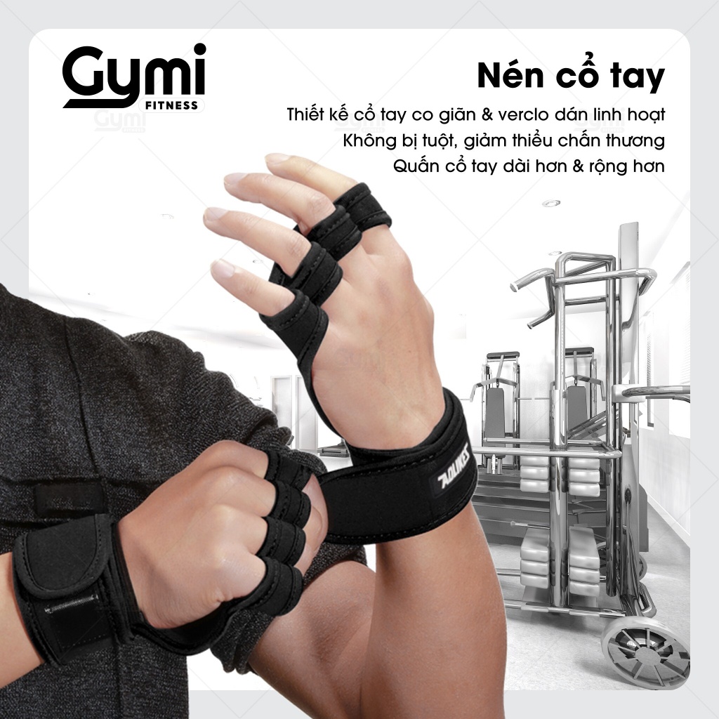 Găng Tay Hở Ngón Aolikes A-117 Tập Gym Nam Nữ - Găng Tay Tập Gym Thể Thao Nam Nữ Cao Cấp - AL117