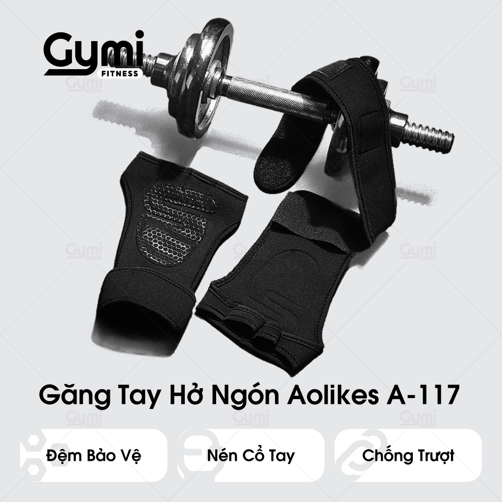 Găng Tay Hở Ngón Aolikes A-117 Tập Gym Nam Nữ - Găng Tay Tập Gym Thể Thao Nam Nữ Cao Cấp - AL117
