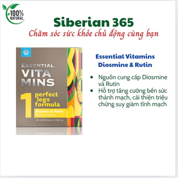 [Suy giãn tĩnh mạch]Thực phẩm bảo vệ sức khỏe Essential Vitamins 1 - Diosmine & Rutin Siberian