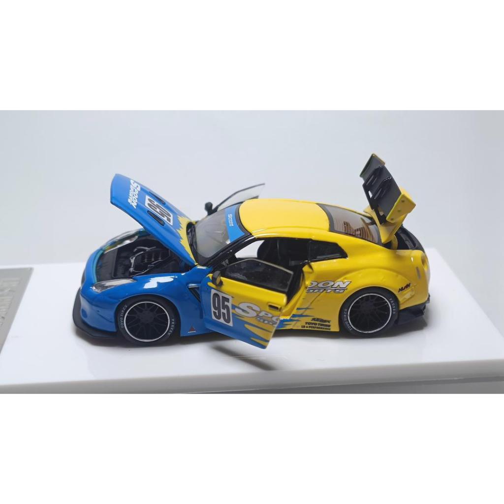 MÔ HÌNH 1:64 OLD TIME - LBWK Nissan GTR-R35 GT Wing Blue Yellow Spoon ...