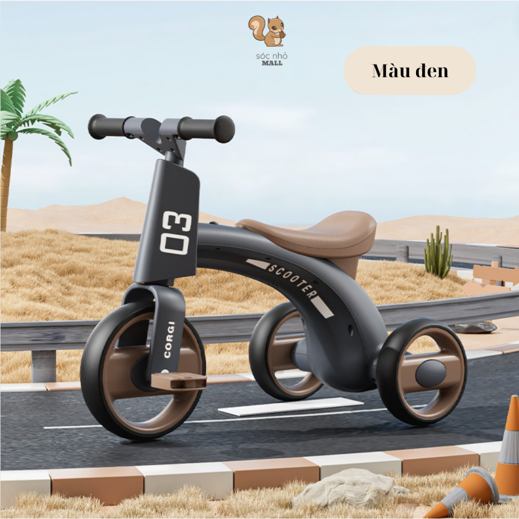 Xe đạp ba bánh thăng bằng có nhạc đèn cho bé Corgi Baby 916 cho bé