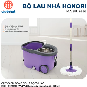 Bộ lau nhà Hokori 9556, Bộ lau nhà thông minh Việt Nhật cao cấp có kèm cây lâu nhà đa năng GD Việt Nhật