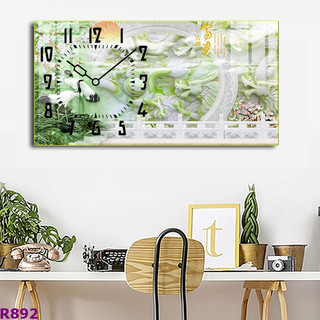 Tranh Đồng Hồ Tráng Gương Treo Tường Phong Thuỷ Trang Trí Phòng Khách, Phòng Làm Việc Linh Vật Long Hổ