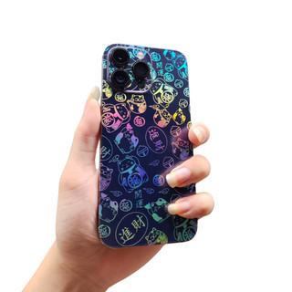 Miếng dán lưng PPF mèo thần tài chuyển màu ngũ sắc cho iPhone
