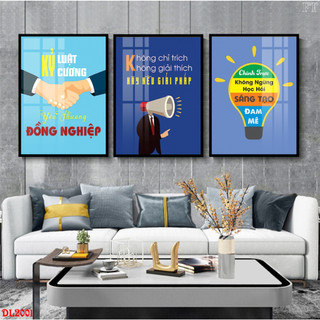 Tranh Laminate Tráng Gương - Tranh Slogan Treo Tường Trang Trí Văn Phòng, Phòng Làm Việc Tạo Động Lực Bộ 3 Tấm (60x90cm)
