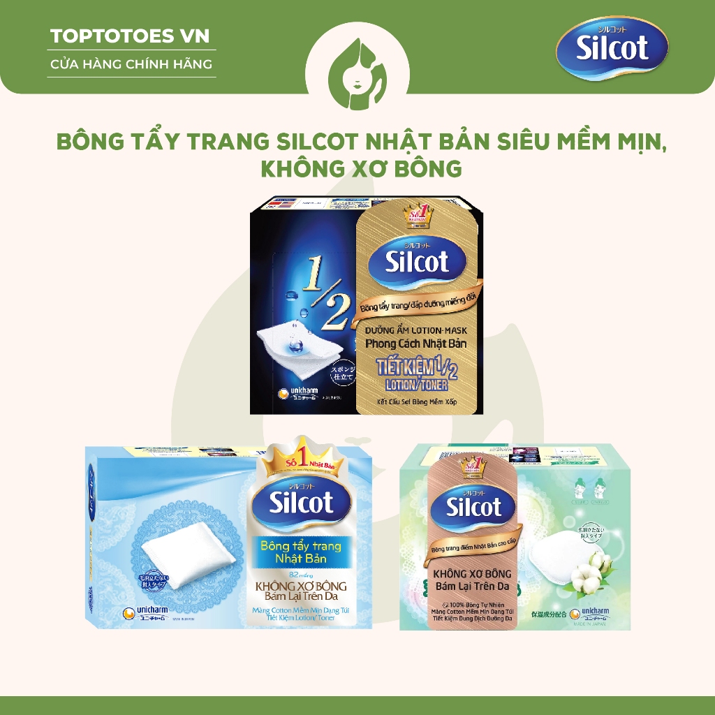 [HÀNG NHẬP KHẨU] Bông tẩy trang Silcot Nhật Bản siêu mềm mịn, không xơ ...