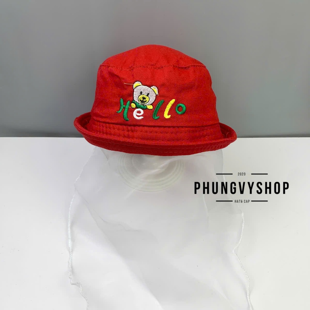 Mũ cho bé có khăn voan cản gió che bụi cho bé sơ sinh trai gái phungvyshop- nón Bo nhí VON GẤU CÁC LOẠI VÀNH LẬT