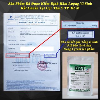 5 Gói Men Vi sinh Bể Cá, Ao Nuôi Tôm Công Nghiệp BZT Xanh, Vi Sinh Làm Trong Nước, Phân Hủy Bùn Khử Mùi Hôi. Gói 227gram