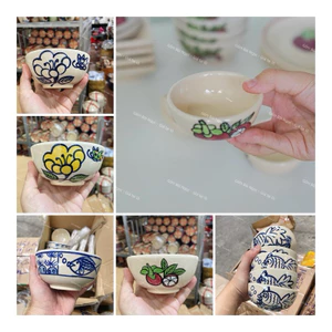 Chén Soup Cao Cấp Vẽ Cá Ba Đuôi/Măng Cụt/Cá Xanh/Chỉ/Phết/Hoa Đường Kính 10cm - Gốm Xưa Lái Thiêu Cho Người Hoài Niệm