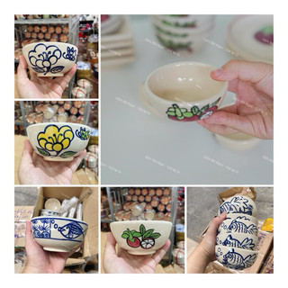 Chén Soup Cao Cấp Vẽ Cá Ba Đuôi/Măng Cụt/Cá Xanh/Chỉ/Phết/Hoa Đường Kính 10cm - Gốm Xưa Lái Thiêu Cho Người Hoài Niệm