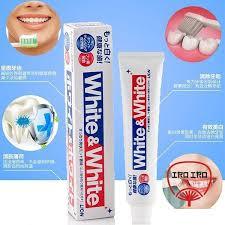Kem Đánh Răng White & White Nhật Bản Lion 150g; Kem đánh răng siêu trắng giảm viêm nướu