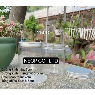 Hủ Nhựa Trong Nắp Thiếc Cao Cấp 100G - 200G - 250G Siêu Xinh - Dùng Đựng Kem Body - Trang Trí