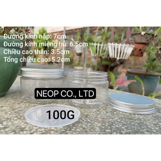 Hủ Nhựa Trong Nắp Thiếc Cao Cấp 100G - 200G - 250G Siêu Xinh - Dùng Đựng Kem Body - Trang Trí