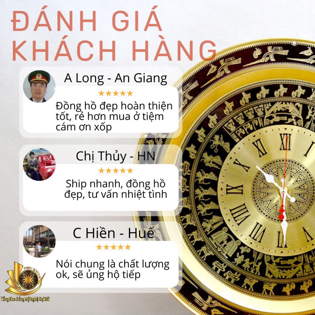 Đồng Hồ Treo Tường Phòng Khách Đẹp 55cm Chất Liệu Đồng Thau Họa Tiết Trống Đồng Đông Sơn Sang Trọng Đồ Đồng Đại Bái
