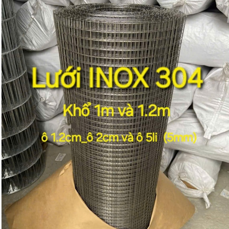(Khổ 1m và 1,2m) Lưới INOX 304 chống han rỉ sét ,luôn sáng bóng mắt ...