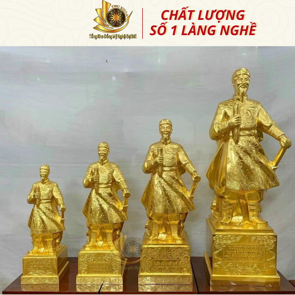 Tượng Trần Hưng Đạo 50cm Tượng Trần Quốc Tuấn Bằng Đồng Dát V.àng   Đúc Thủ Công Loại 1