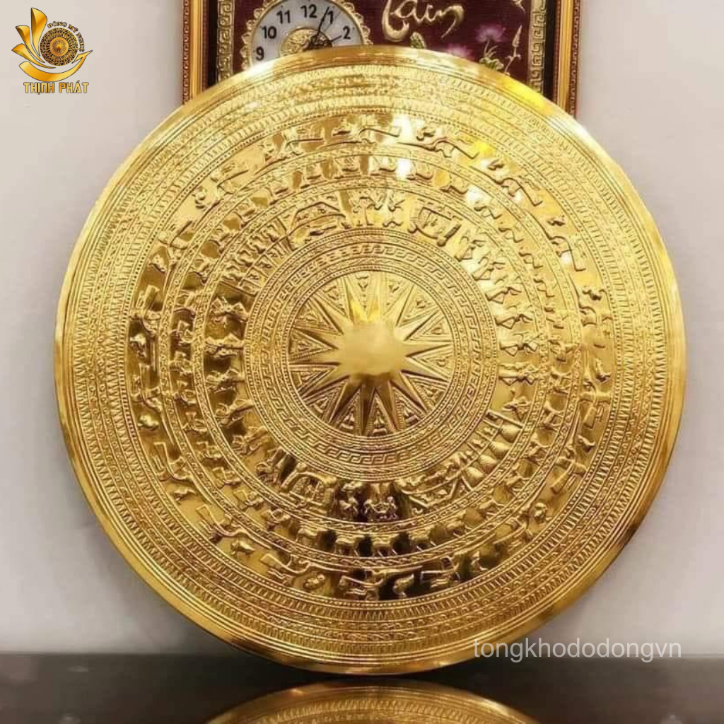 [LOẠI 1] Tranh trống đồng Đông Sơn 60x60cm khung decor hiện đại mặt trống gò thủ công sắc nét miễn ship toàn quốc