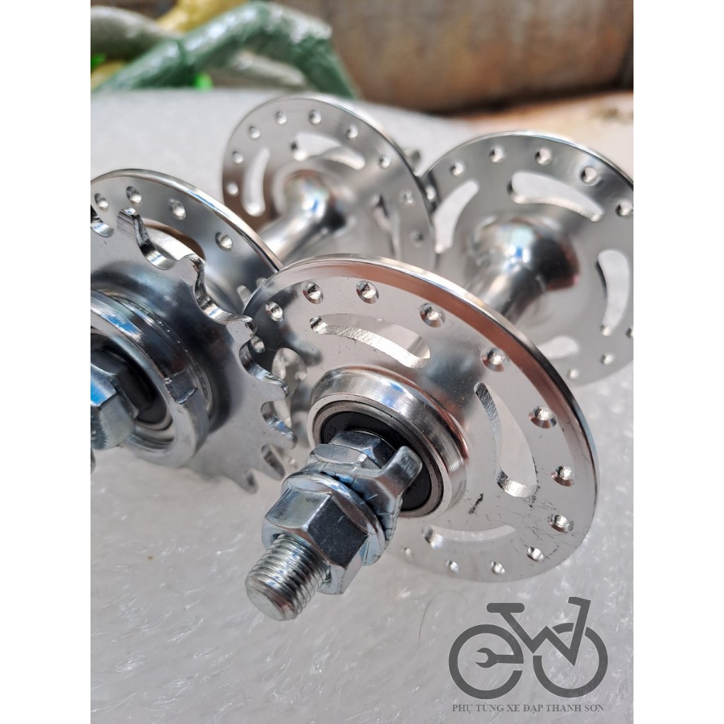 Bộ Đùm FIXED GEAR nhôm bạc đạn, hub fixed gear nhôm 36/32 Lỗ Căm Kèm ...