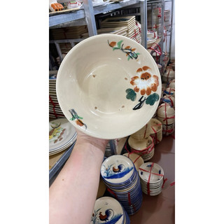 Tô Lỡ Gốm Xưa Vẽ Hoa Cam Nâu Điểm Trắng Size 18cm - Gốm Lái Thiêu - Gốm Xưa Cho Người Hoài Niệm