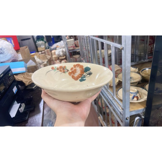 Tô Lỡ Gốm Xưa Vẽ Hoa Cam Nâu Điểm Trắng Size 18cm - Gốm Lái Thiêu - Gốm Xưa Cho Người Hoài Niệm