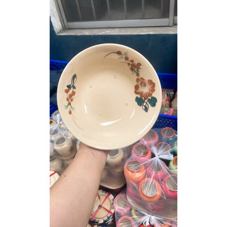 Tô Lỡ Gốm Xưa Vẽ Hoa Cam Nâu Điểm Trắng Size 18cm - Gốm Lái Thiêu - Gốm Xưa Cho Người Hoài Niệm