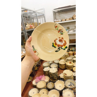 Dĩa Gốm Vẽ Hoa Nâu Điểm Trắng Cổ Nhiều Kích Thước - Gốm Xưa Cho Người Hoài Niệm - Gốm Lái Thiêu - Gốm Nam Bộ