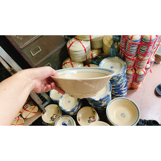 Tô Gốm Xưa Bắc Chỉ Xanh Nam Bộ - Tô Tượng Size Đại 21cm - Gốm Lái Thiêu - Gốm Xưa Cho Người Hoài Niệm