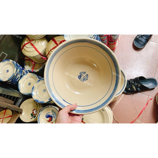 Tô Gốm Xưa Bắc Chỉ Xanh Nam Bộ - Tô Tượng Size Đại 21cm - Gốm Lái Thiêu - Gốm Xưa Cho Người Hoài Niệm