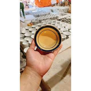 Bộ 10 Chén Gốm Chỉ Xanh Size To 9.5cm - Làm Bánh Bèo - Nướg Trứng - Chén Chấm - Gốm Xưa Lái Thiêu Cho Người Hoài Niệm