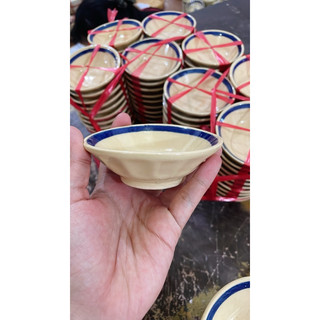 Bộ 10 Chén Gốm Chỉ Xanh Size To 9.5cm - Làm Bánh Bèo - Nướg Trứng - Chén Chấm - Gốm Xưa Lái Thiêu Cho Người Hoài Niệm