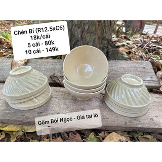 Bộ 10 Chén Bí Xưa - Chén Canh - Chén Uống Trà - Chén Ăn Cơm - Gốm Lái Thiêu - Gốm Xưa Cho Người Hoài Niệm