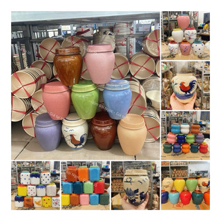Lu Bia Gốm 500mL Vẽ Gà Trống Cực Xinh - Dùng Uống Bia - Cắm Hoa - Decord - Gốm Lái Thiêu - Đựng Nước Trái Cây