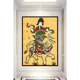 Tranh Treo Tường Trang Trí Phòng Khách Nghệ Thuật Dân Gian Đông Hồ - Tranh Laminate Tráng Gương - 60x90cm