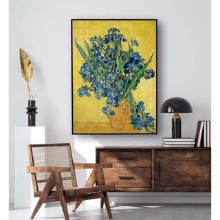 Tĩnh Vật Lọ Hoa Diên Vĩ Trên Nền Vàng - Vase with Irises (1890) - Tranh Laminate Tráng Gương Nghệ Thuật Vincent Van Gogh