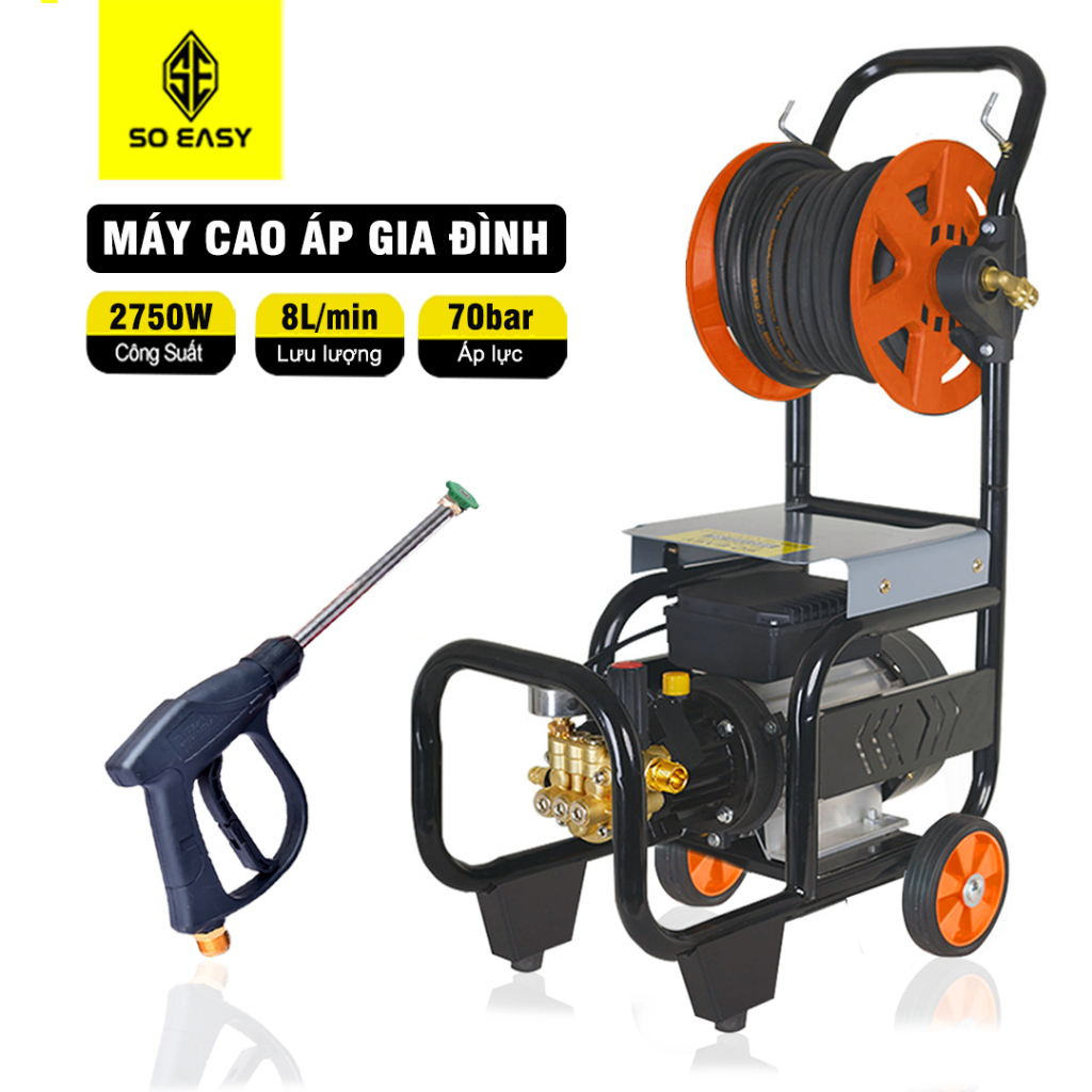 [Rulo 15M] Máy rửa xe cảm ứng từ áp lực cao gia đình có rulo quấn dây ...