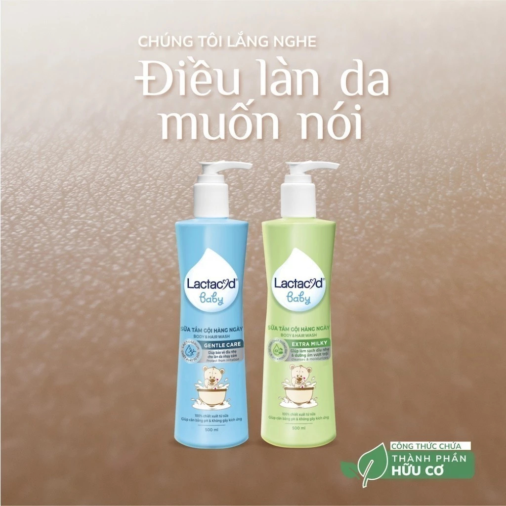 Sữa Tắm Gội Cho Bé Trẻ Em Lactacyd Milky Bảo Vệ, Nuôi Dưỡng Da và Tóc Bé 500ml