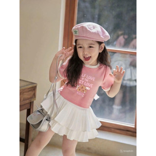 [B&G] Sét áo cotton capy bara kèm chân váy cho bé gái từ 10-40kg