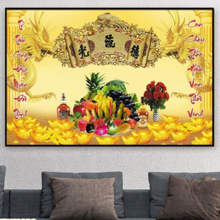 Tranh Treo Phòng Thờ (60x90cm) - Tranh Laminate Tráng Gương