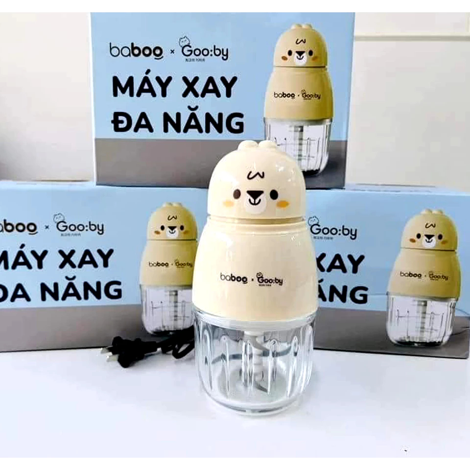 Máy xay ăn dặm cho bé BaBoo * Gooby cối thủy tinh - hanzomart