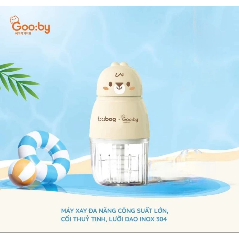 Máy xay ăn dặm cho bé BaBoo * Gooby cối thủy tinh - hanzomart
