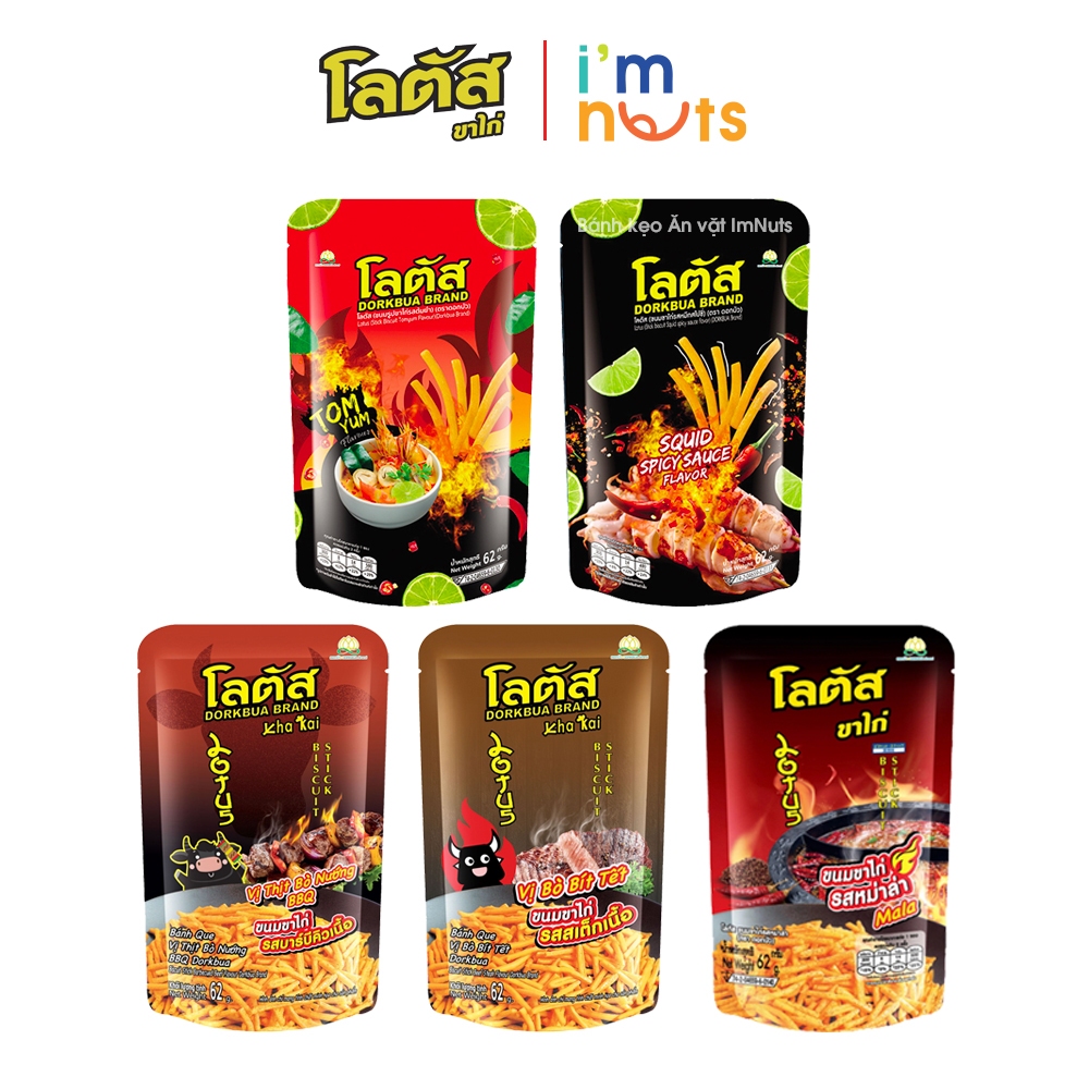 Combo Gói Snack Bim Bim Bánh Tăm Que Cọng Thái Lan Dorkbua Đủ Vị