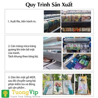 Tranh Treo Tường Trang Trí Phòng Khách Phong Cách Bắc Âu Bộ 3 Tấm 01 (50x70x3cm) - Tranh Laminate Tráng Gương