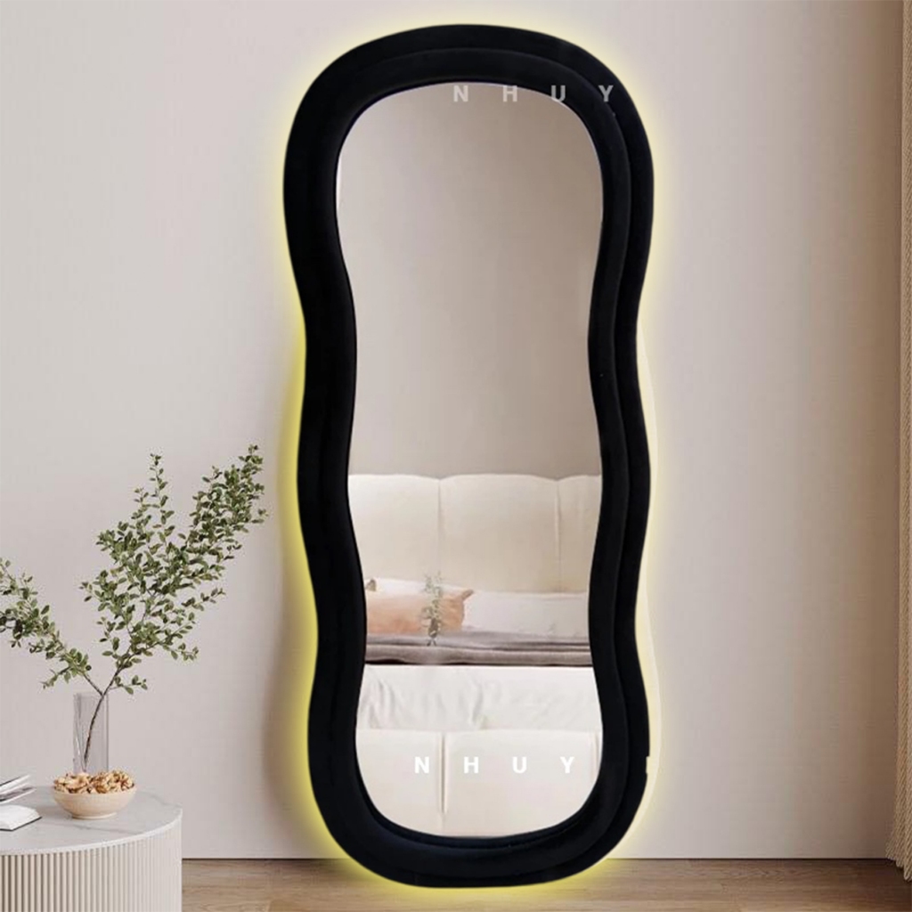 Gương lượn sóng dáng hạt đậu,  nịnh dáng, sang trọng, kích thước 170x70
