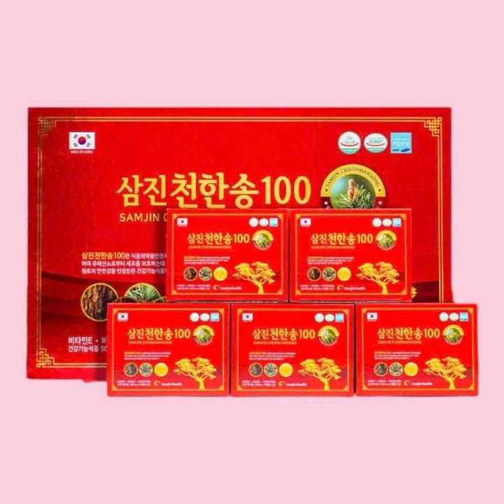 Tinh dầu thông đỏ Samjin 120 viên- HÀN QUỐC mỡ gan, mỡ máu, tiểu đường, huyết áp