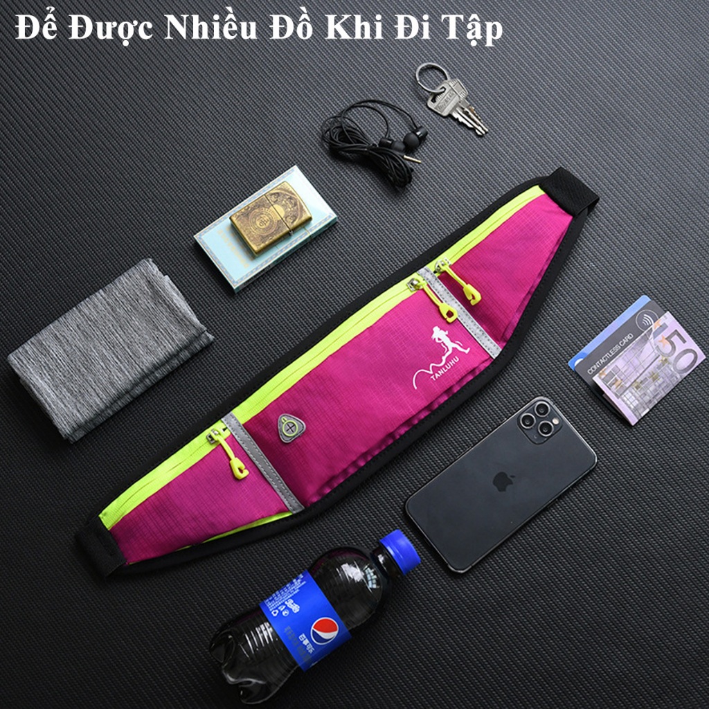 Ảnh Túi Đeo Bụng Chạy Bộ Chống Nước, Túi Bao Tử Đai Đeo Bụng Để Điện Thoại Tập Gym Thể Thao Nhiều Ngăn Nam Nữ Hãng Amalife 3