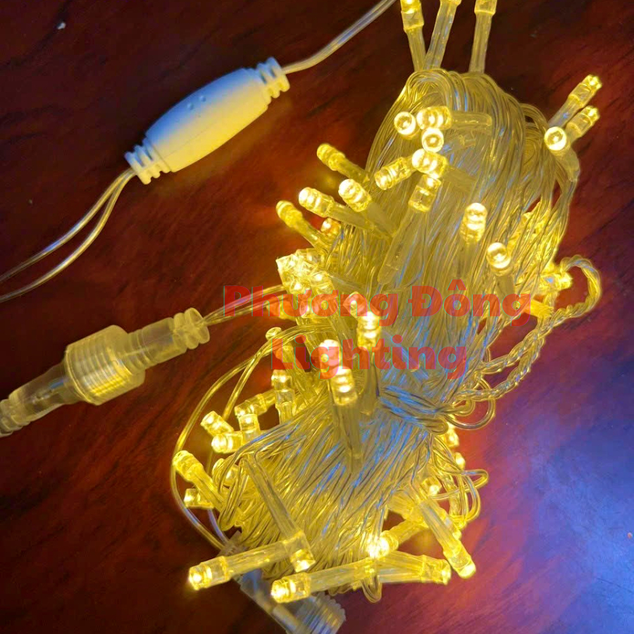 Dây đèn LED Trang trí Noel 10m - 77 Bóng KHÔNG CHỚP có đầu cắm nối Tròn Kín Nước Tuyệt Đối