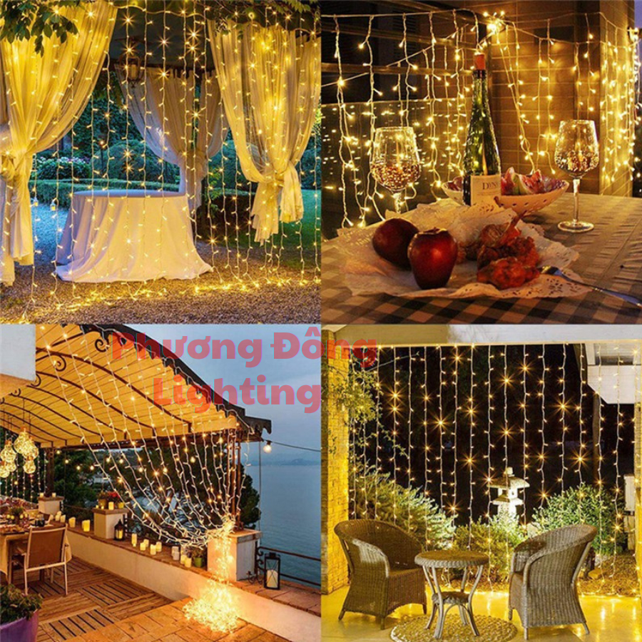 Dây đèn LED Trang trí Noel 10m - 77 Bóng KHÔNG CHỚP có đầu cắm nối Tròn Kín Nước Tuyệt Đối