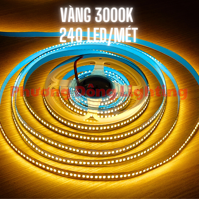 Cuộn LED dây dán 12V - 240 LED màu Trắng - Vàng - Trung tính 5m