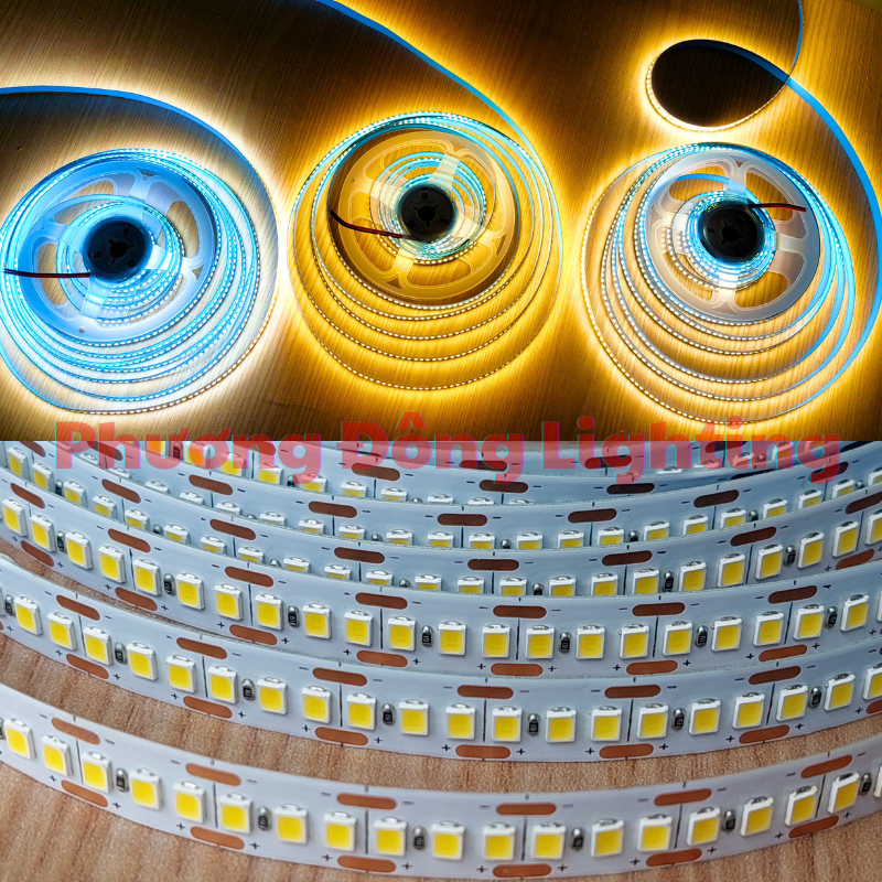 Cuộn LED dây dán 12V - 240 LED màu Trắng - Vàng - Trung tính 5m