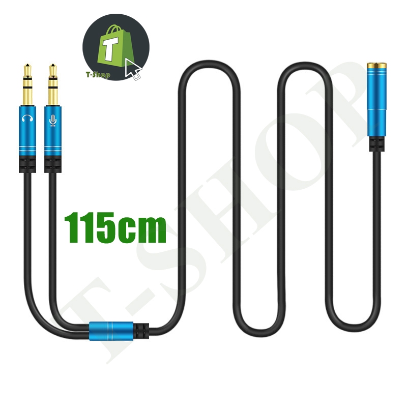Jack chuyển đổi tai nghe 3.5 sang Audio & Mic (loại dài)
